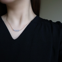 紫陽花 ブルー ベビーパール ネックレス 小さいパール 14kgf 金属アレルギー 誕生日 母の日 ギフト プレゼント 10枚目の画像