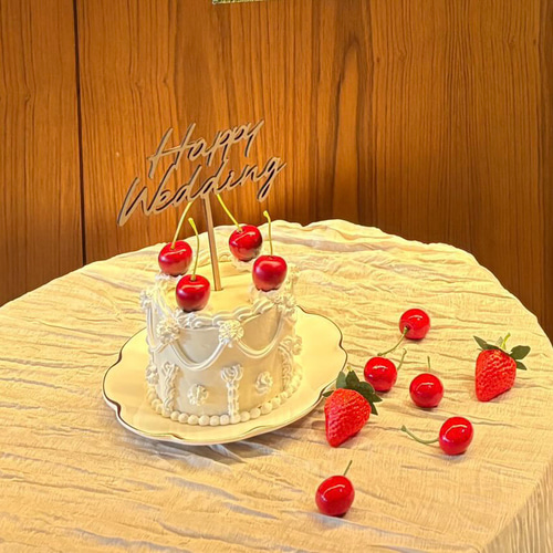 送料込】木製 ウェディング ケーキトッパー 結婚式 Happy Wedding