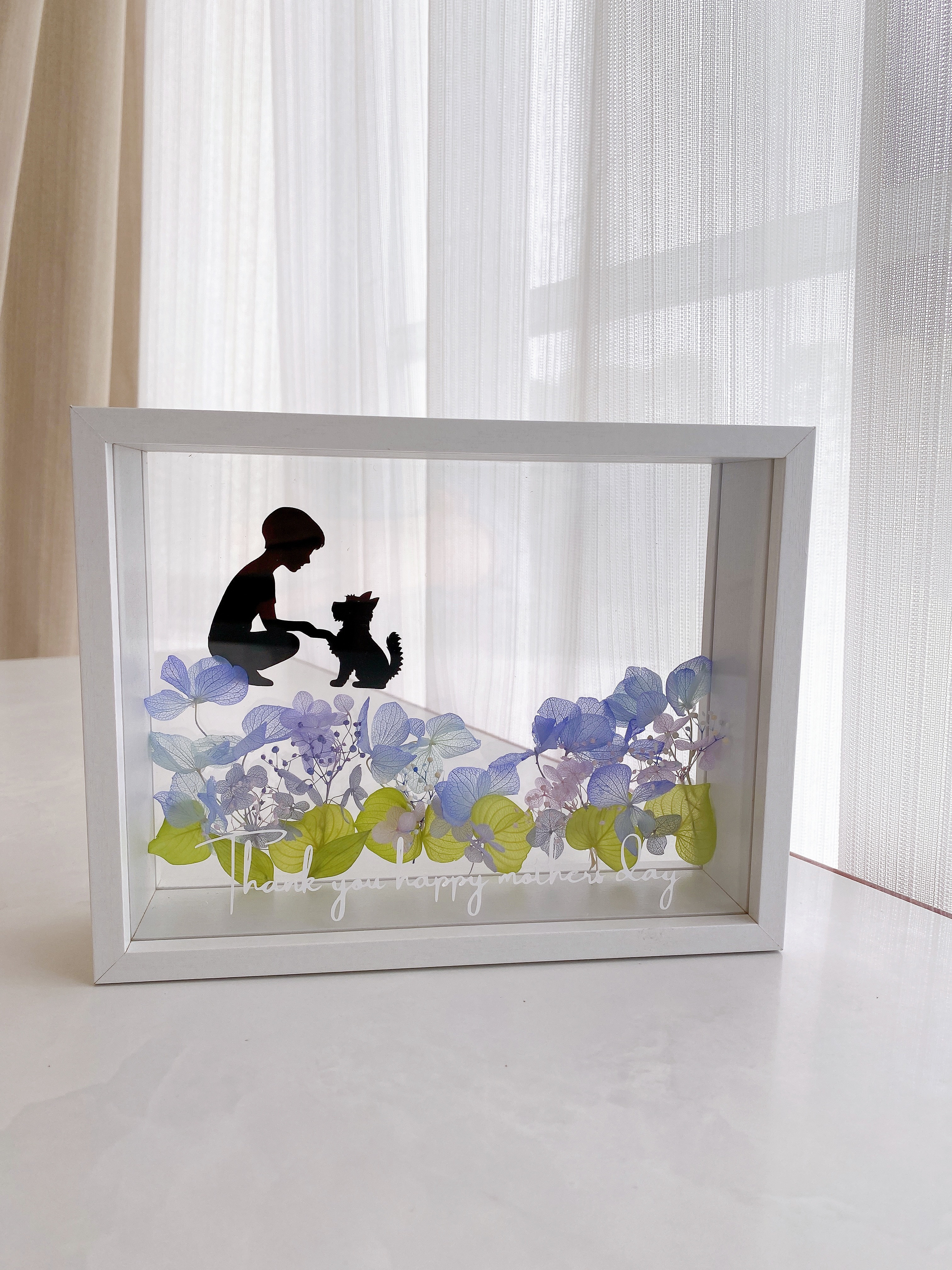 うちの子オーダー2025 すみれカラー　フラワーボックス　うちの子デザイン　オーダーデザイン　名入れ　文字入れ　紫陽花