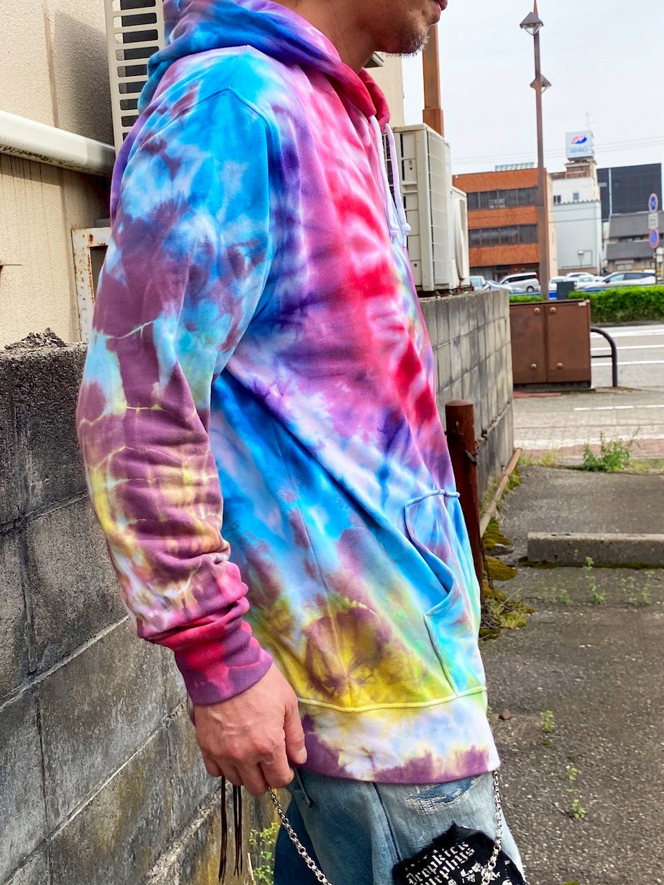 タイダイ プルオーバー フーディ XXLサイズ カラフル スパイラル HD23-91