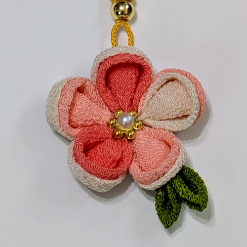 つまみ細工 花ストラップ 根付ストラップ チャーム ちりめん細工
