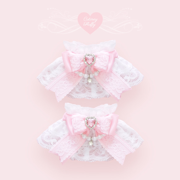 お袖留め ロリータ 量産型 地雷 ゴスロリ ピンク 白 パール ハート