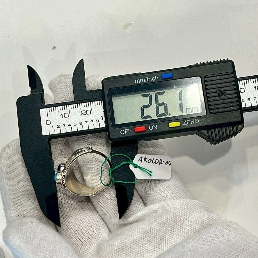 シルバーリング ターコイズ ラピスラズリ シルバー925 天然石 18号 ハンドメイド 一点物 ブルー グリーン