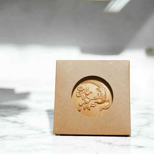 木彫り手鏡コレクション「月下蓮華」シリーズ 5種類 手鏡 月下蓮華彫刻