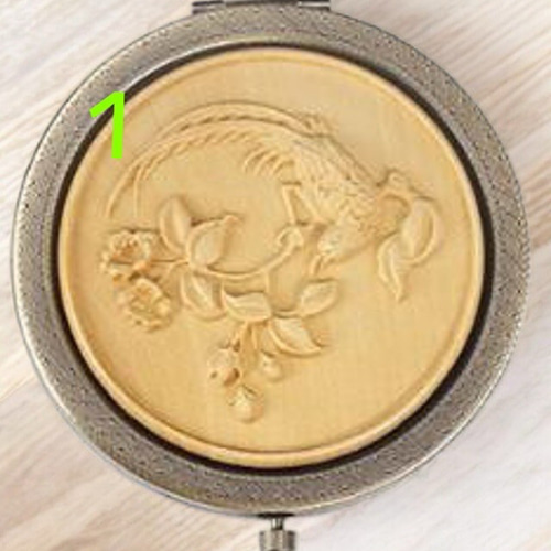 木彫り手鏡コレクション「月下蓮華」シリーズ 5種類 手鏡 月下蓮華彫刻