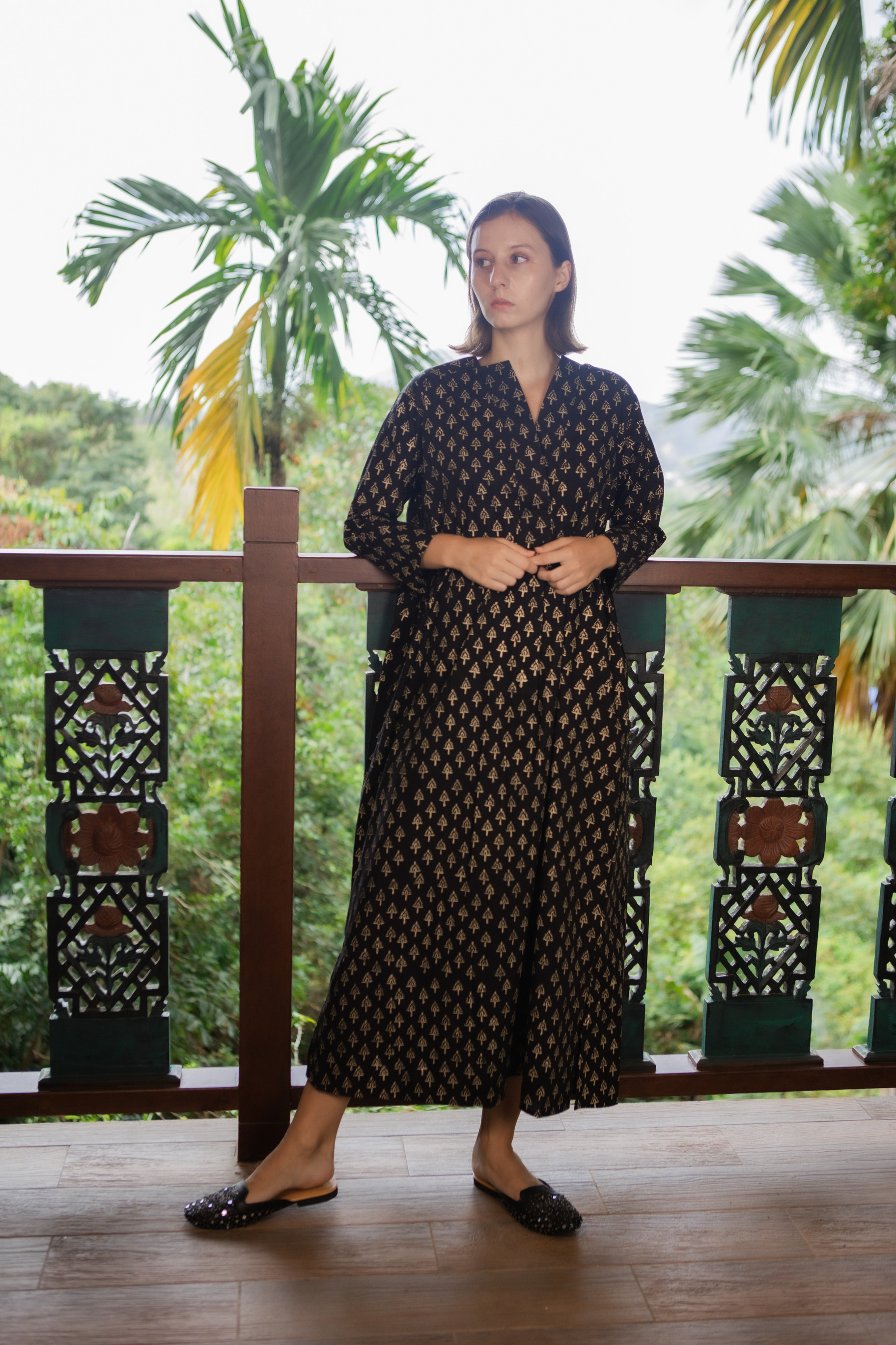 <送料無料>クルタ/ハンドブロックプリント