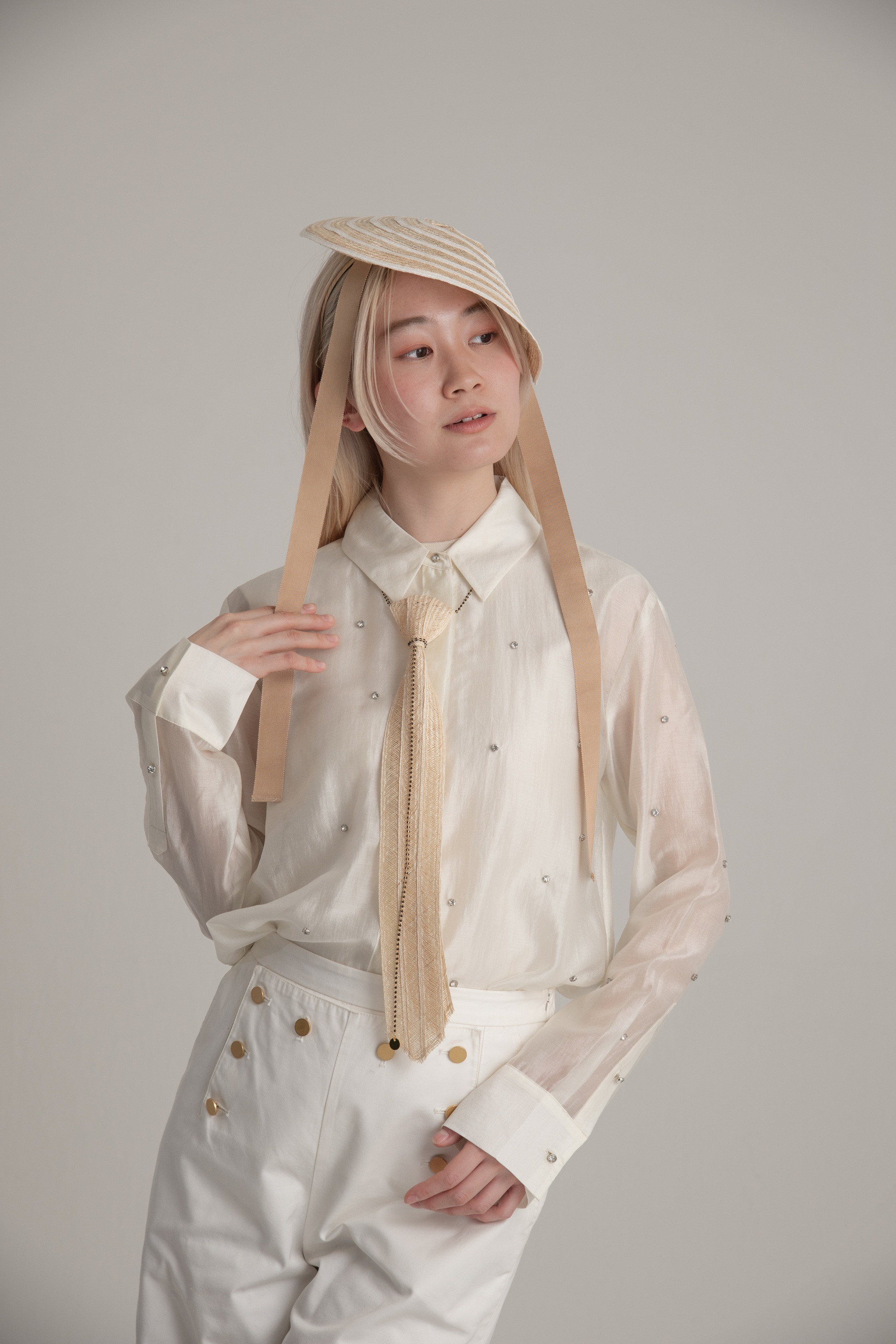 麻ブレードネクタイネックレスblack chain （一歩002-NCT）一歩シリーズ