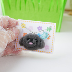 ペキニーズ ブラック お花チャーム バッグにつけて一緒にお出かけ ギフト プレゼント ペキニーズグッズ 11枚目の画像