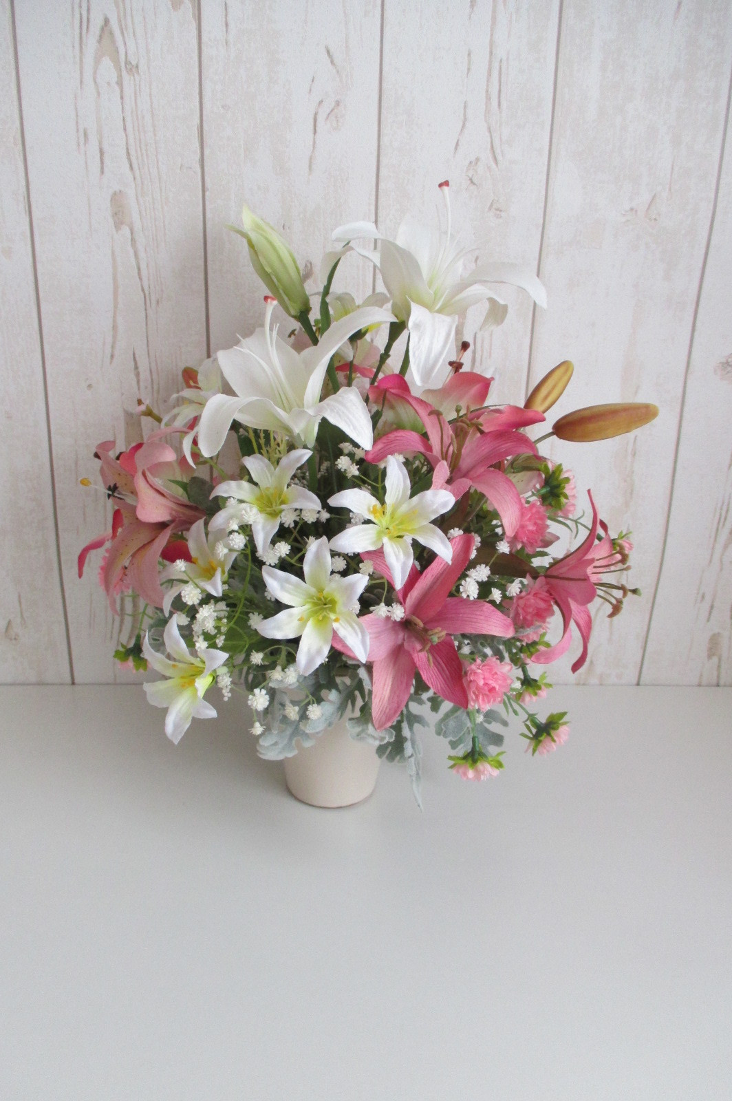 カサブランカを愛でる大きなアレンジメント　ｍ-1489 5,440円