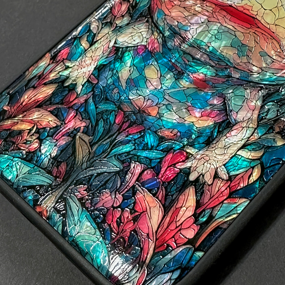 iPhone 17/16 蠑螈圖案，珍珠母貝設計，個性化定制，天然貝殼手機殼，防震保護套，兼容所有型號，型號 068 第3張的照片