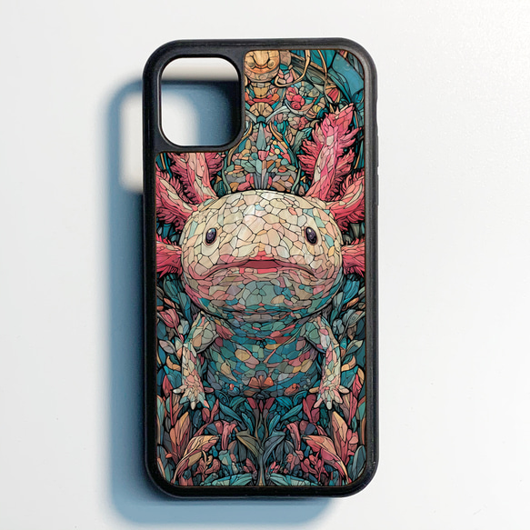 iPhone 17/16 蠑螈圖案，珍珠母貝設計，個性化定制，天然貝殼手機殼，防震保護套，兼容所有型號，型號 068 第5張的照片