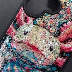 iPhone 17/16 蠑螈圖案，珍珠母貝設計，個性化定制，天然貝殼手機殼，防震保護套，兼容所有型號，型號 068 第4張的照片