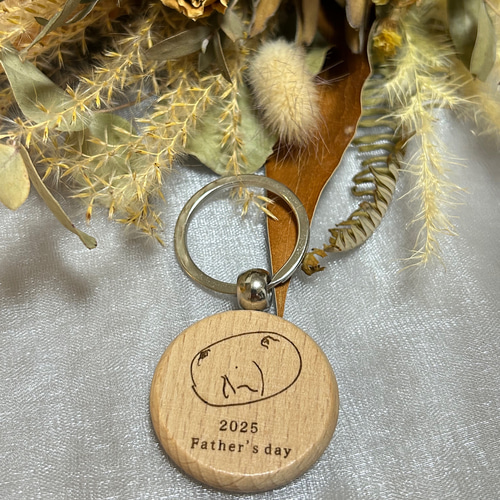 木製キーホルダー【名入れ/似顔絵/文字入れ/お店オリジナルロゴ/QR