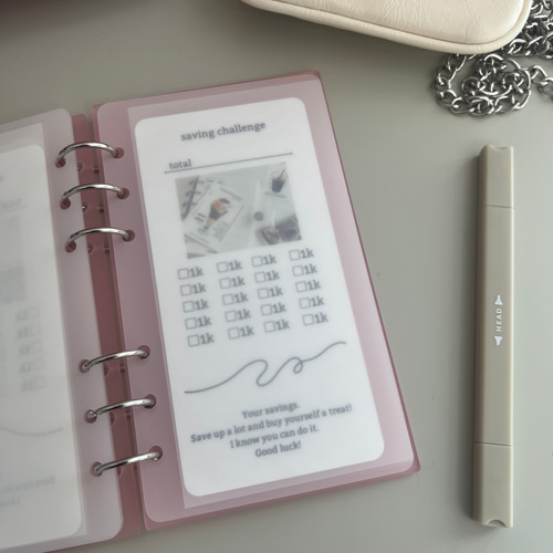 A6リフィル♡テディベア♡saving challenge♡ savingchallenge⭐︎チェックシート付きリフィル その他雑貨