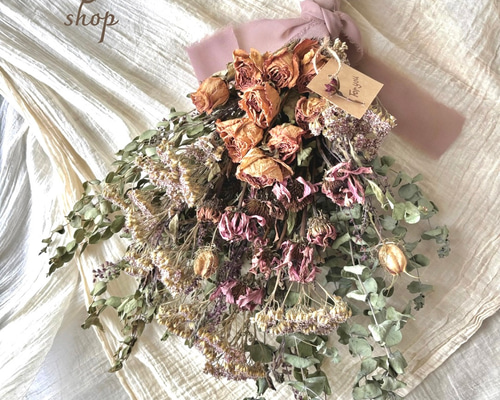 エキナセアと薔薇＊ドライフラワースワッグ スワッグ Rose grass 通販
