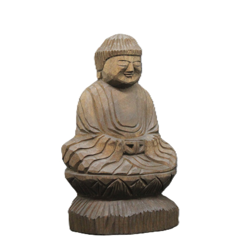 話題の行列 受注製作：阿弥陀如来坐像(15cm) 仏像 円空仏 摸刻 木彫【納期10 彫刻