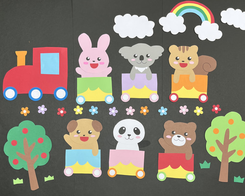 動物列車 壁面飾り その他素材 グリコ 通販 19231377｜Creema(クリーマ)