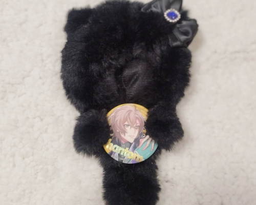 ♡購入様ぬい服ふわふわ猫耳BLACKにじぱぺちびぐるみいつぬい 10㎝ ぬいぐるみ服 ぬい服 真っ黒ネコちゃん いつぬい にじぱぺ