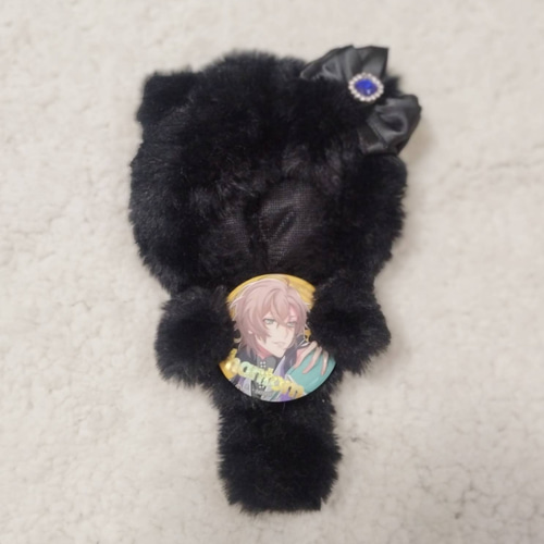 11cm ちびぐるみ ぬい服 ハンドメイド 黒 ねこ耳 ぬいぐるみ