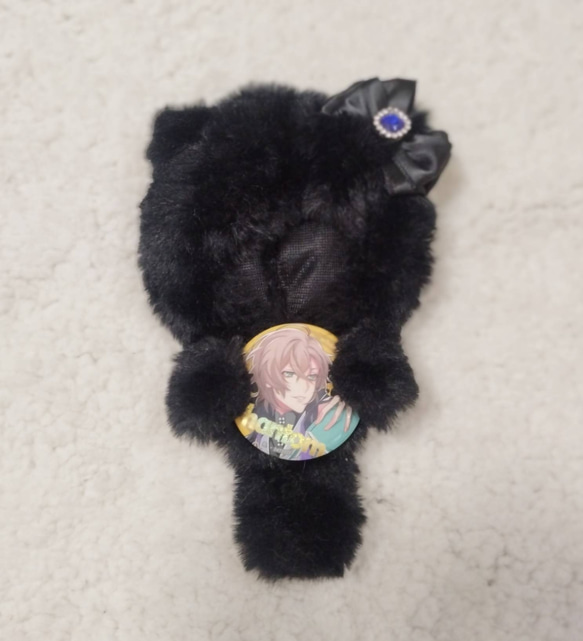 11cm ちびぐるみ ぬい服 ハンドメイド 黒 ねこ耳 ぬいぐるみ