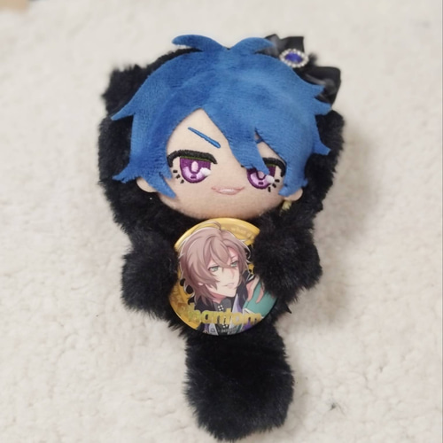 11cm ちびぐるみ ぬい服 ハンドメイド 黒 ねこ耳 ぬいぐるみ