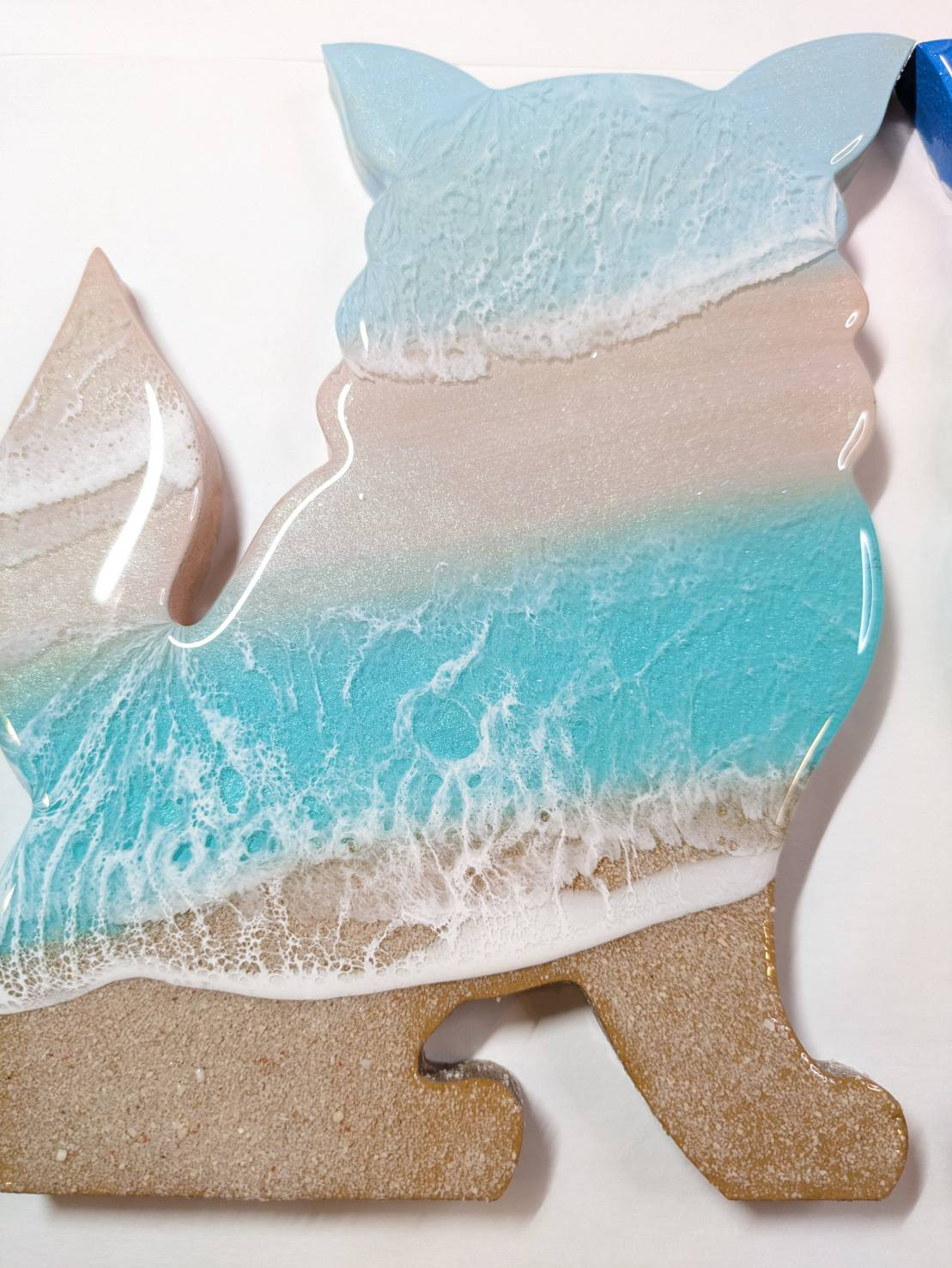 家の守り神に！レジン海アートシーサー１対　自立型｜沖縄　インテリア