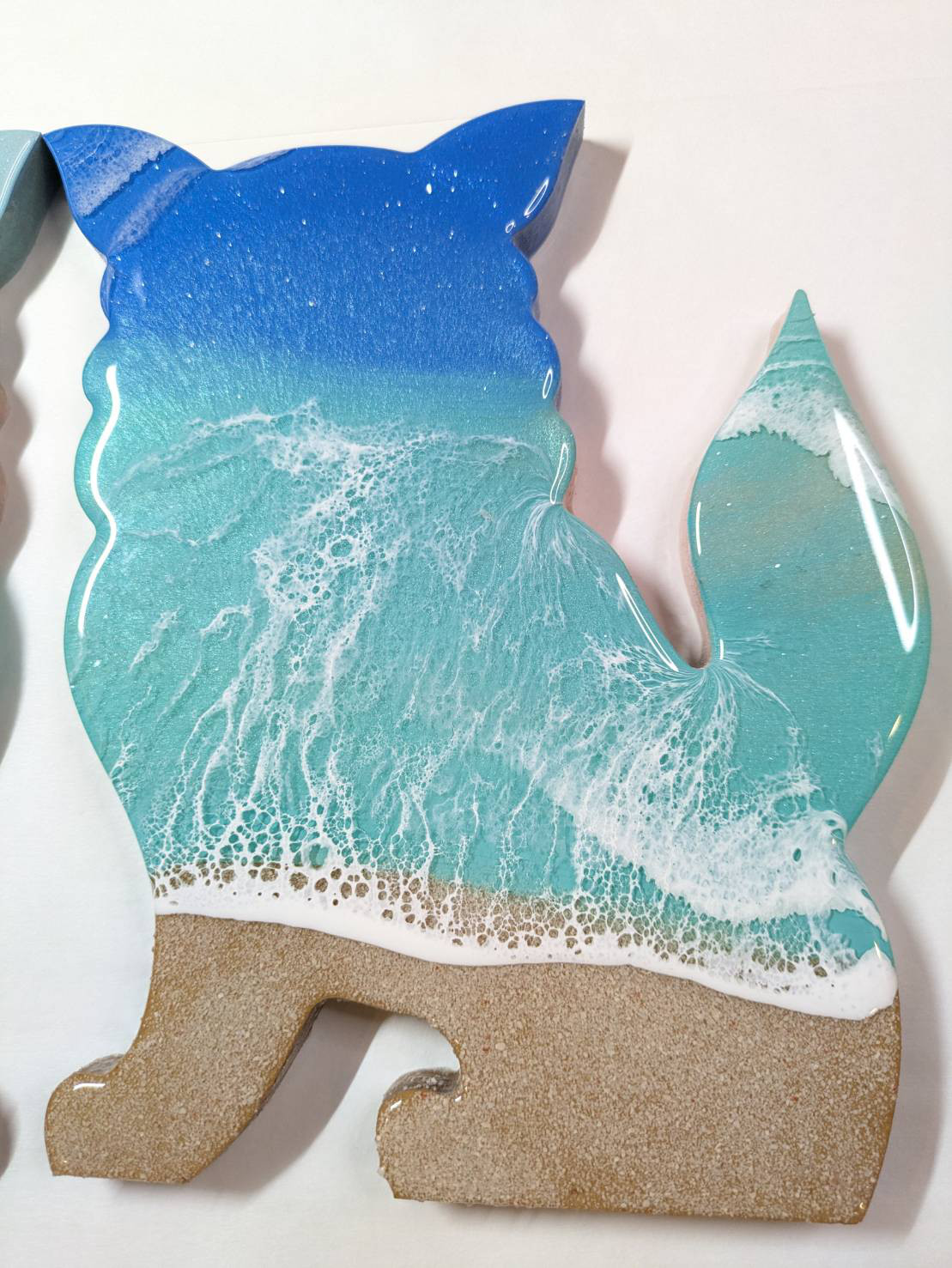 家の守り神に！レジン海アートシーサー１対　自立型｜沖縄　インテリア