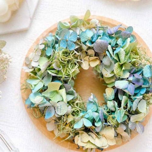 2サイズから選べる｜紫陽花だけのドライフラワーリース ナチュラル