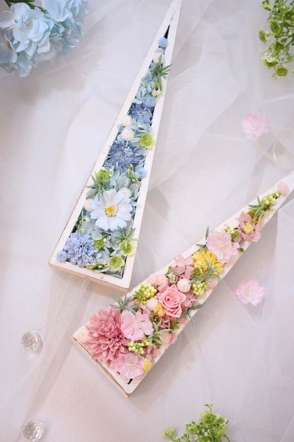 三角バトン＊水色（プリザーブドフラワー） プリザーブドフラワー 心花