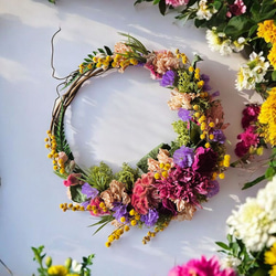 ❃ブルーからホワイトへの三日月リース〜 ❃ブルーからホワイトへの三日月リース〜