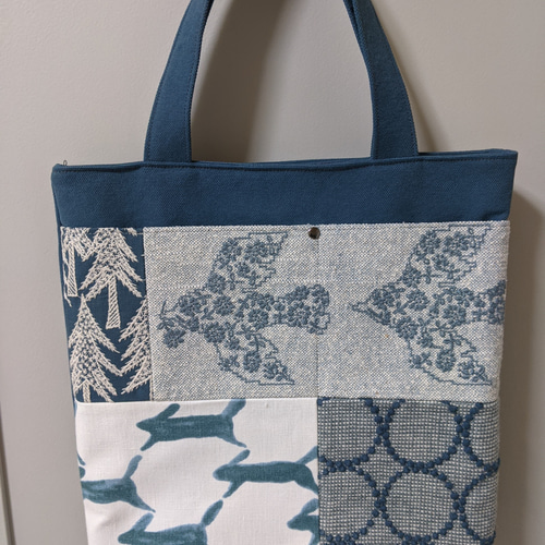 ミナペルホネン海のblueBag【odyssey/blou】パッチワークトートバッグ