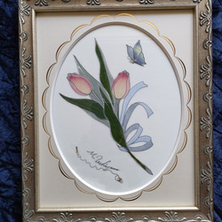 押し花額 『リース風』（ハンドメイド） 押し花 押し花額 押し花アート お正月 しめ縄リース 正月飾り