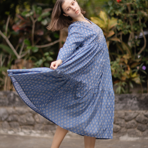 インド綿Vネックティアードワンピース ワンピース Jonno 通販