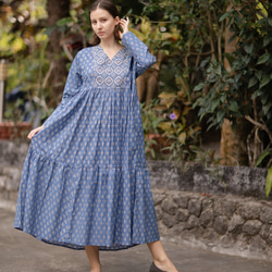 【たま】N. コットンVネックティアードワンピース N. Natural Beauty Basic*｜コットンVネックティアード