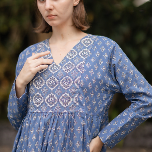 インド綿Vネックティアードワンピース ワンピース Jonno 通販