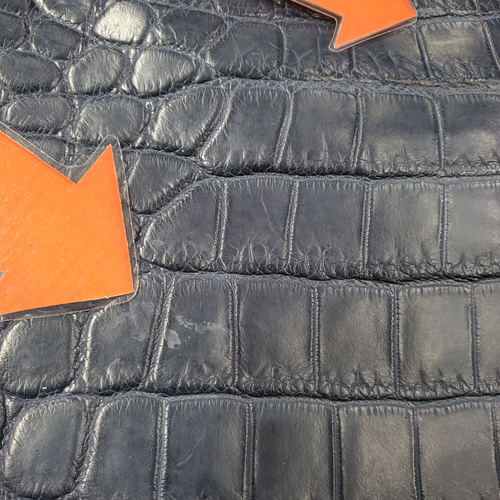 ワニ革 クロコ 半艶マット ブルーグレー No.C007625 その他素材