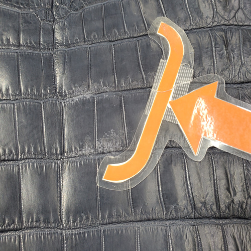 ワニ革 クロコ 半艶マット ブルーグレー No.C007625 その他素材