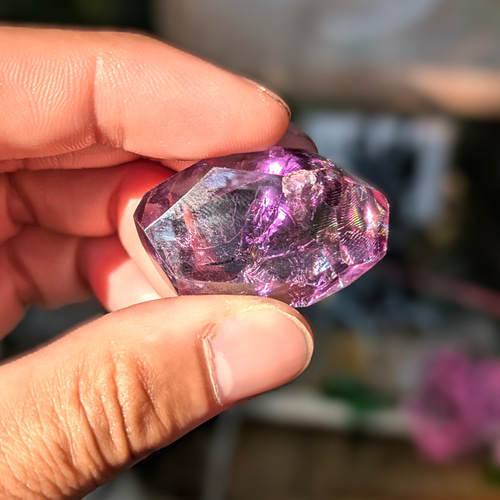 アメトリン ポイントカット原石 商売繁盛をもたらします 虹が出