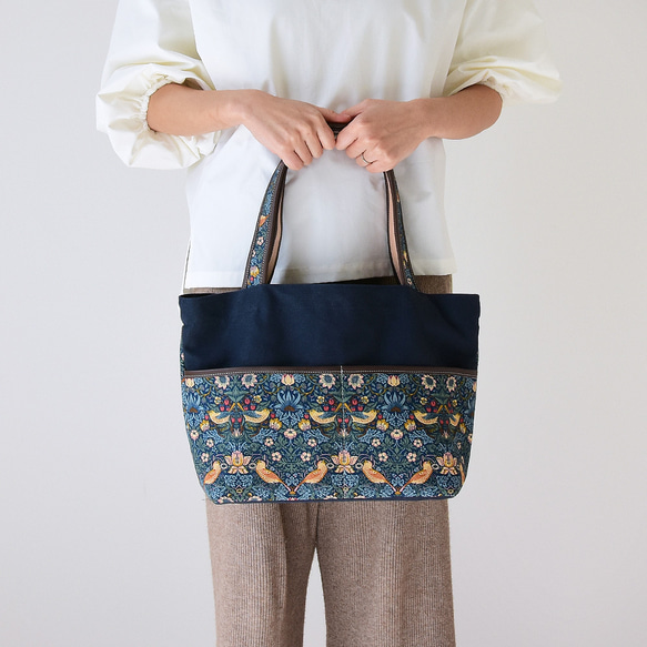 【超早割/特集掲載】 モリス ミニトート＆A4トートバッグ 「2点ペアセット」 倉敷帆布 本革 帆布 ストロベリーシーフ 7枚目の画像