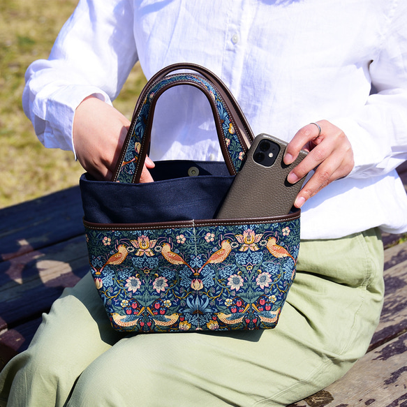 【超早割/特集掲載】 モリス ミニトート＆A4トートバッグ 「2点ペアセット」 倉敷帆布 本革 帆布 ストロベリーシーフ 8枚目の画像