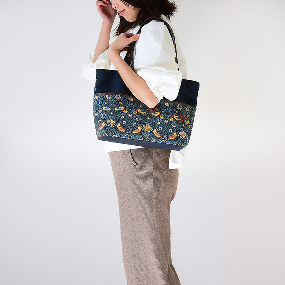 【超早割/特集掲載】 モリス ミニトート＆A4トートバッグ 「2点ペアセット」 倉敷帆布 本革 帆布 ストロベリーシーフ 9枚目の画像