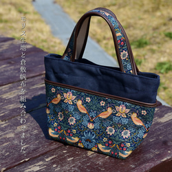 【超早割/特集掲載】 モリス ミニトート＆A4トートバッグ 「2点ペアセット」 倉敷帆布 本革 帆布 ストロベリーシーフ 3枚目の画像