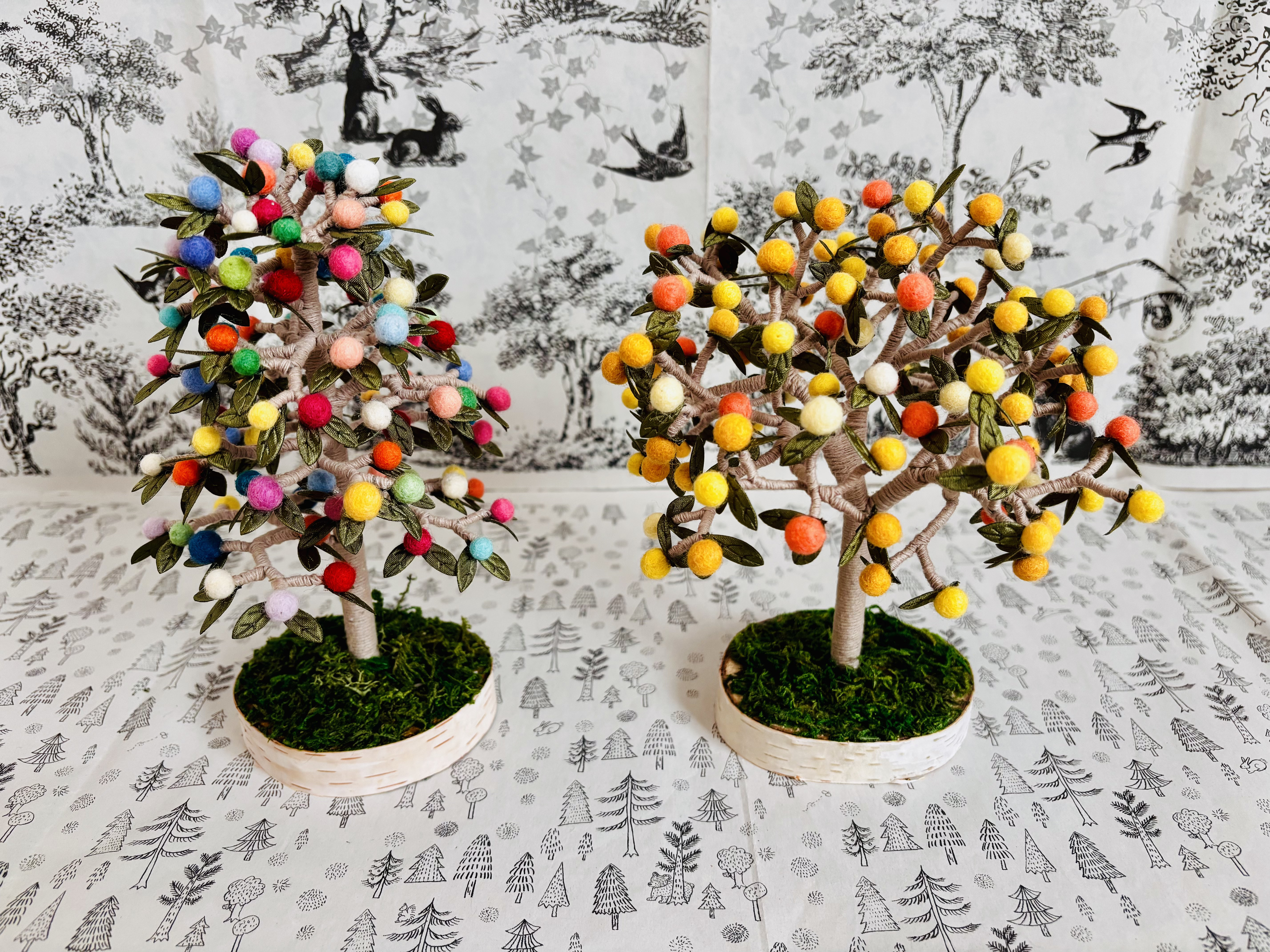 色と自然の交響曲フェルトボールツリー