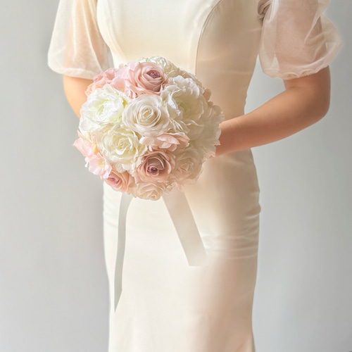即納品可能⟡.·ウェディングブーケ ラウンドブーケ ローズブーケ