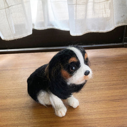 キャバリアキングチャールズスパニエル＊トライカラー＊羊毛フェルト