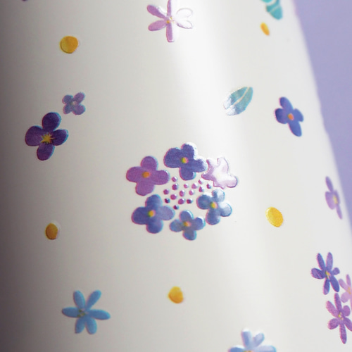 名入れ】お花の水筒／サーモスボトル・370ml (保冷保温可能)北欧／淡色