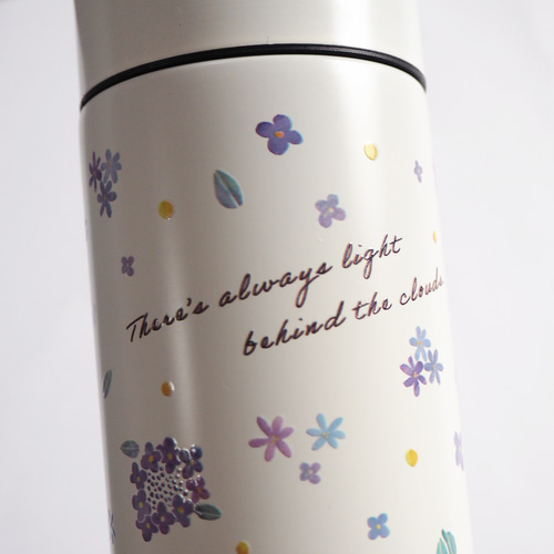 名入れ】お花の水筒／サーモスボトル・370ml (保冷保温可能)北欧／淡色