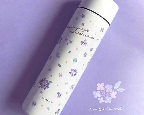名入れ】お花の水筒／サーモスボトル・370ml (保冷保温可能)北欧／淡色