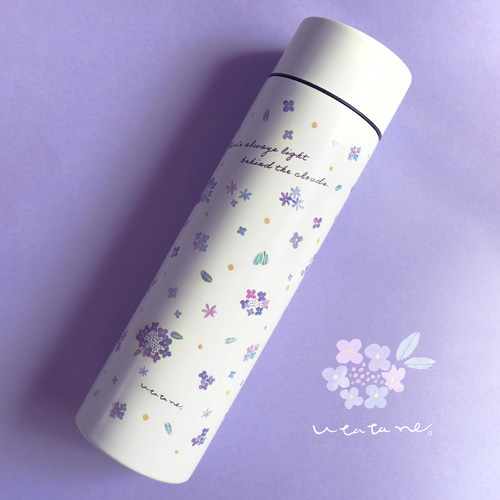 名入れ】お花の水筒／サーモスボトル・370ml (保冷保温可能)北欧／淡色