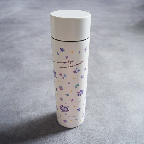 名入れ】お花の水筒／サーモスボトル・370ml (保冷保温可能)北欧／淡色